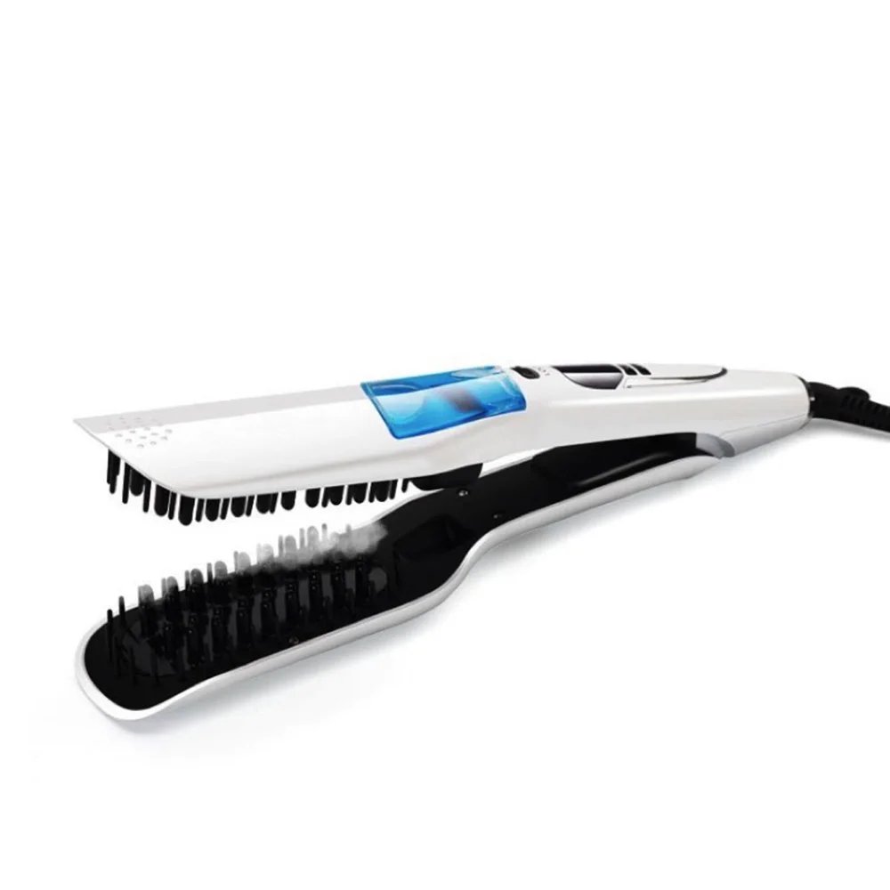 Профессиональный паровой быстрый выпрямитель для волос Расческа спрей паровой плоский утюг для выпрямления волос щетка для укладки волос инструменты ЖК-цифровой