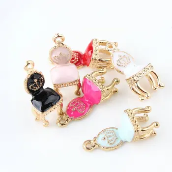 

10PCS/Lot 10*26mm DIY Fashion Enamels Charms Palace Chair Alloy Pendant Making Bracelet Necklace Jewelry Accessories