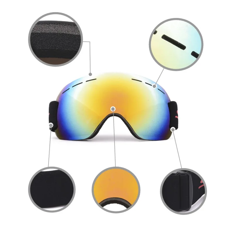 New Ski Goggles Windproof Adjustable Elastic Headband Motorcycle