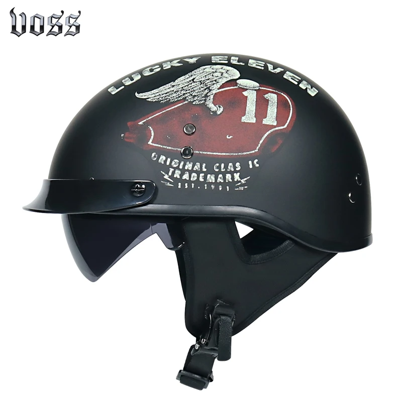 Medio casco de motocicleta incorporado, lente locomotora DOT, hombres mujeres|Cascos| AliExpress