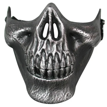 

Ghost Masks Skull Balaclava Paintball Costume Outdoor CS Helloween Airsoft Hunting Cycling Army Tactical half Face Mask Silver )