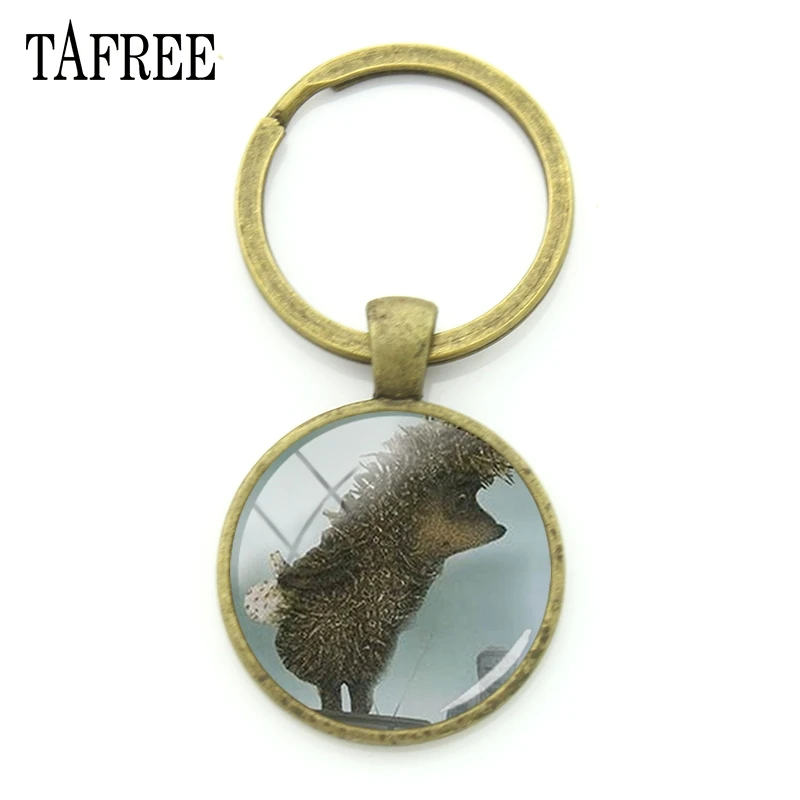 TAFREE Ежик в тумане брелки стеклянный кабошон ручной работы брелок для женщин и
