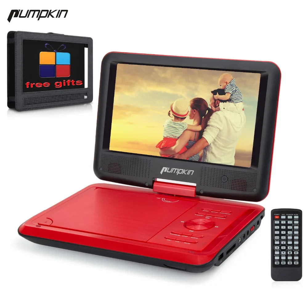 

Pumpkin 9'' Portable DVD Player Last Memory Adjustable Angle Car Monitor 800*480 LED Backlight Digital HD Screen With Holder
