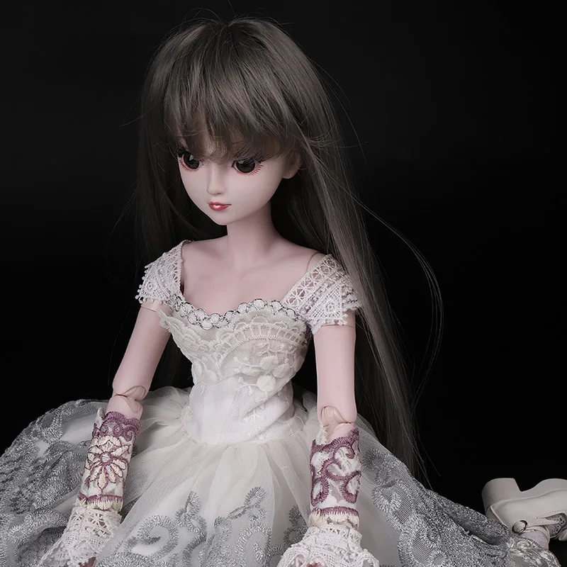 Cataleya 1/3 1/4 BJD волосы высокая температура длинные серые прямые и Курчавый BJD парик SD для BJD куклы - Цвет: 12