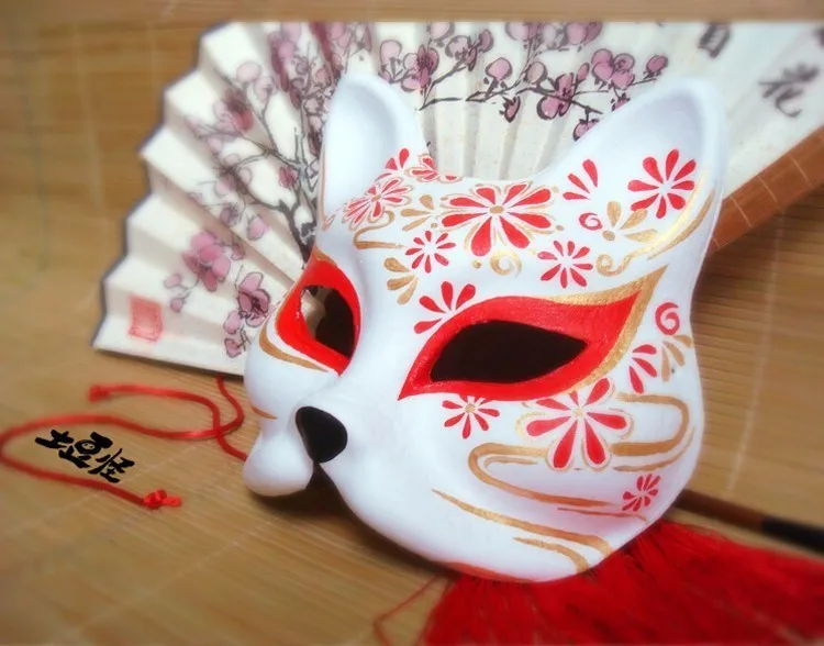 Новинка, ручная роспись, маска с лисой, эндулге, японская маска животного, полное лицо, Хэллоуин, маскарад, косплей, Мультяшные маски
