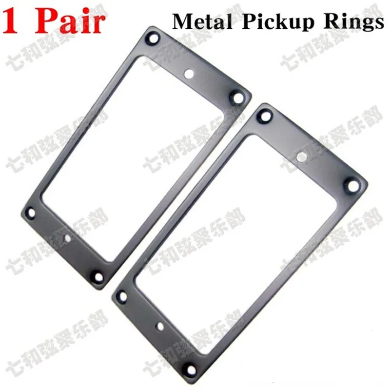 

2 Pcs Black Metal Flat Electric Guitar Humbucker Pickup Ring Frame Mounting Ring Neck and bridge Pickup Ring Free shipping 2x2mm