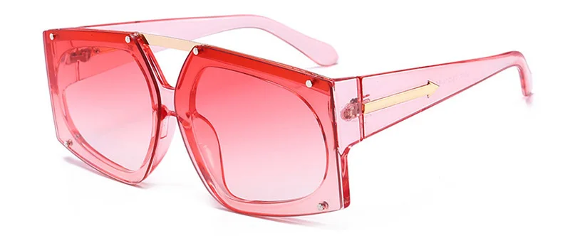 Женские очки shauna квадратные градиентные солнцезащитные очки ретро мужские зеркальные линзы с покрытием UV400 - Цвет линз: Red Gradient