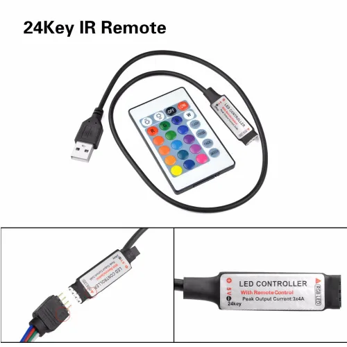 Usb СВЕТОДИОДНЫЙ светильник s 5 12 24 V Вольт Rgb Usb Rf пульт дистанционного управления 5v 12v 24v Usb светодиодный светильник 3 11 17 24 ключ дистанционного управления беспроводной