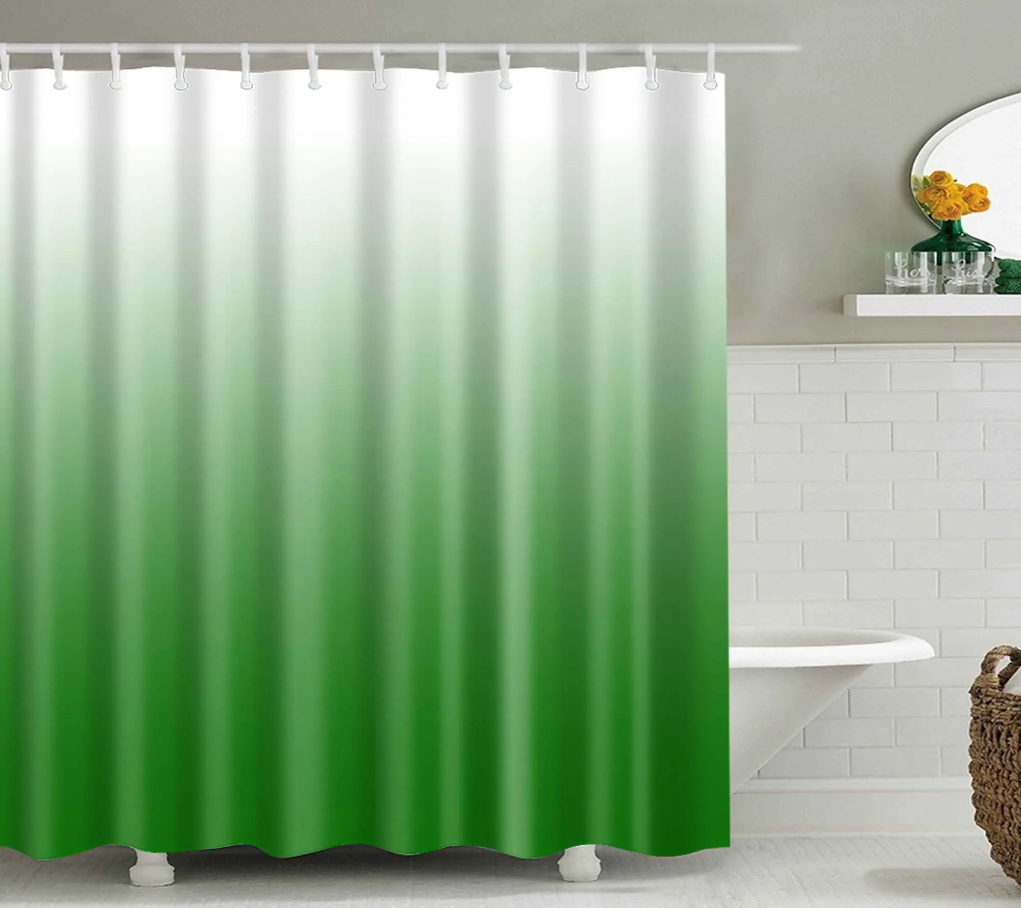 Градиент цвета занавески для душа полиэстер ткань экологически чистый водонепроницаемый дизайн частный ванная комната подарок с крюком B1050 - Цвет: C0511