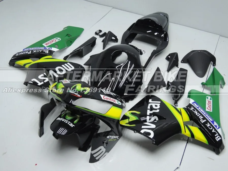 Для Honda Black MOVISTAR CBR600RR 03 04 подходит гарантия мотоциклов Обтекатели комплект 2003 2004