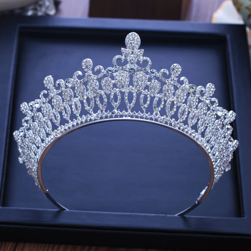 Fashion Sparkly Full Crystal Rhinestone Big Crown Tiara Bridal Hair