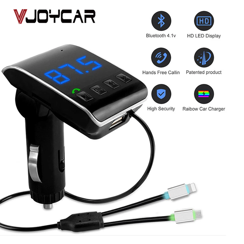 Комплект для автомобиля VJOYCAR беспроводной Bluetooth FM передатчик ЖК MP3 плеер зарядное