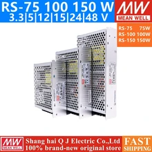 Бренд MEAN WELL представляет RS-75 100 150 3,3 V 5V 12V 15V 24V 36V 48 V meanwell RS-75 3,3 до 5 лет, 12 предметов в упаковке 15 24 36 48В одиночный Выход переключение Питание