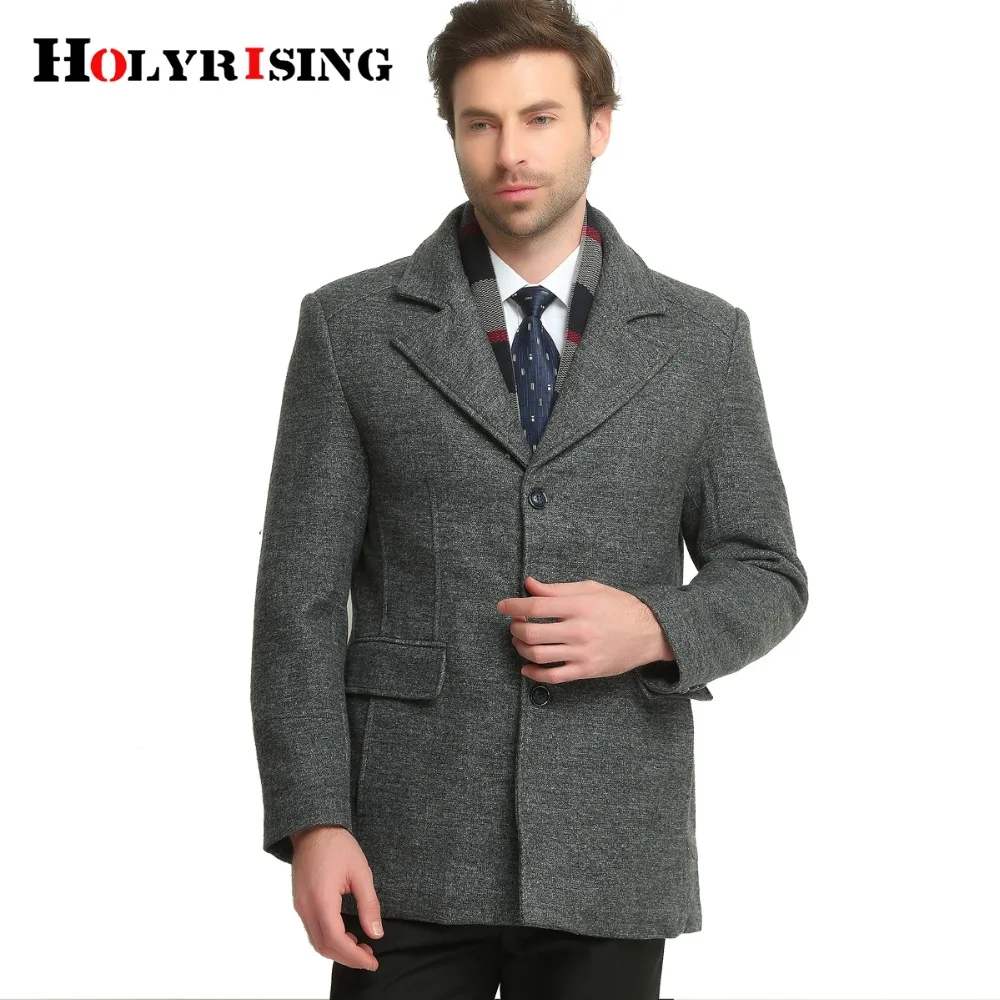 Autumn Winter Casual Men Wool Coats Thick Warm Jackets Single Button ...