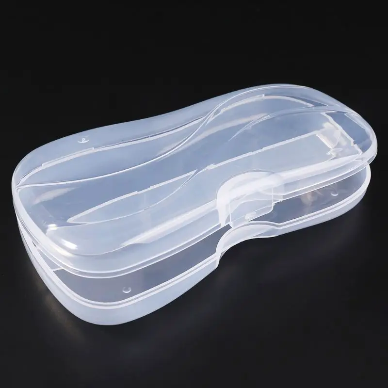 EE_ QA_ Baby Spoon Fork Storage Box Transparent Plastic Tableware Portable Case 