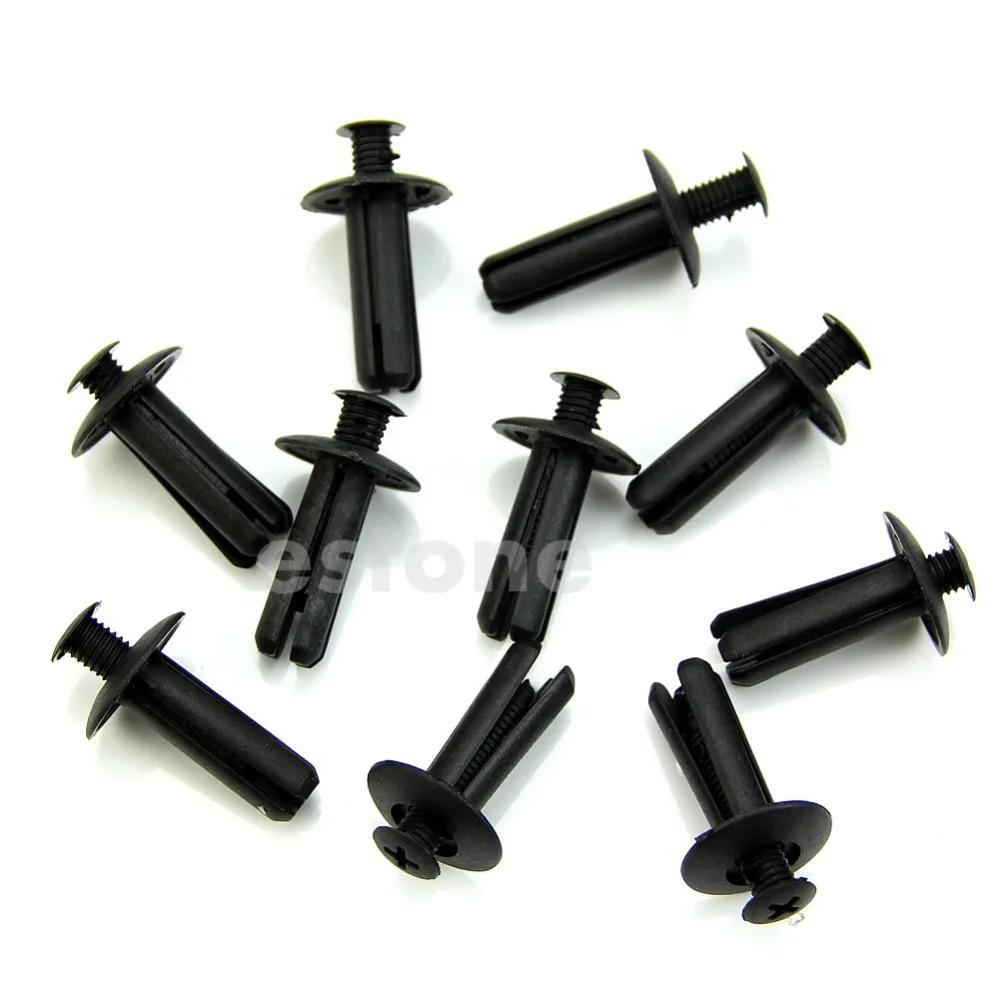 

10Pcs Car Bumper Door Trim Fender 8mm Hole Plastic Push in Rivets Fastener Black Jy22 19 dropship