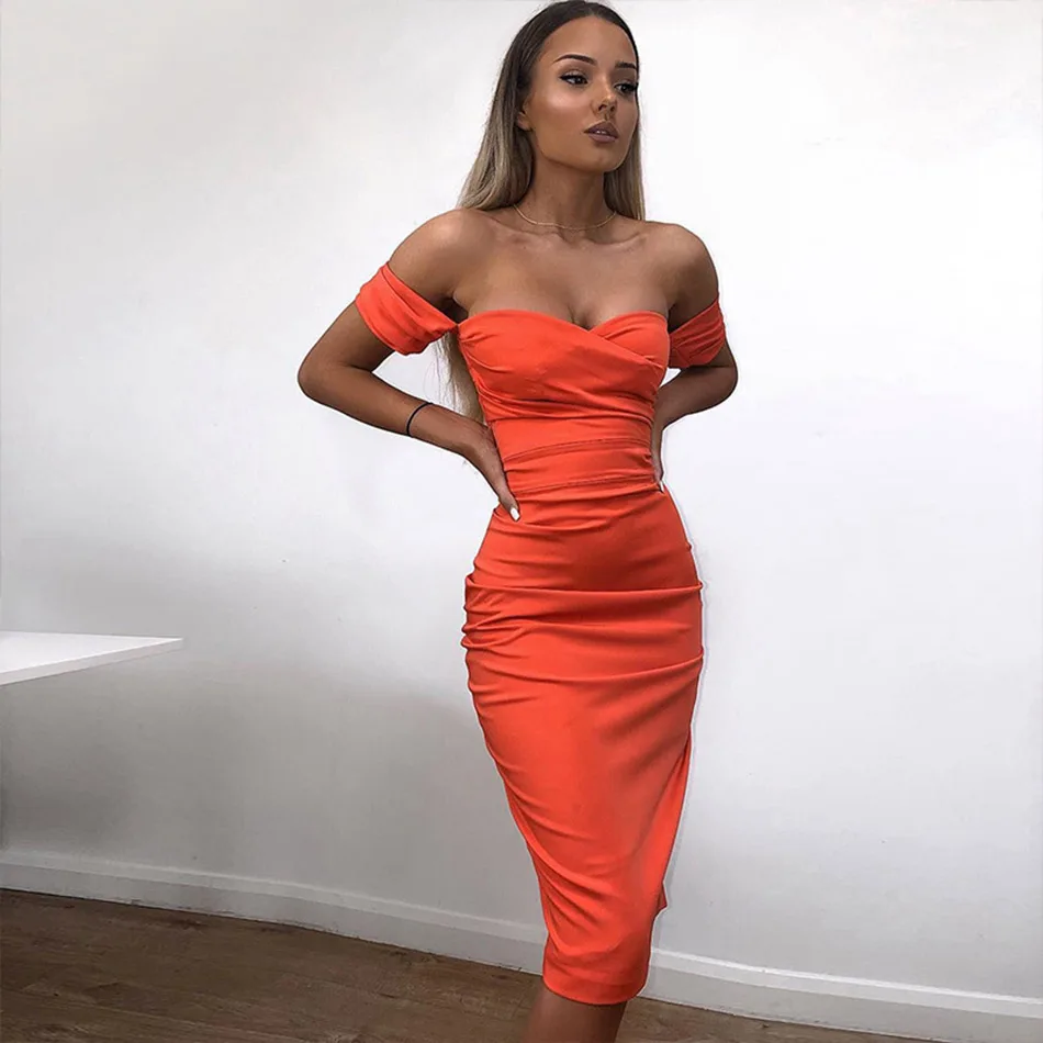 off shoulder hot dress