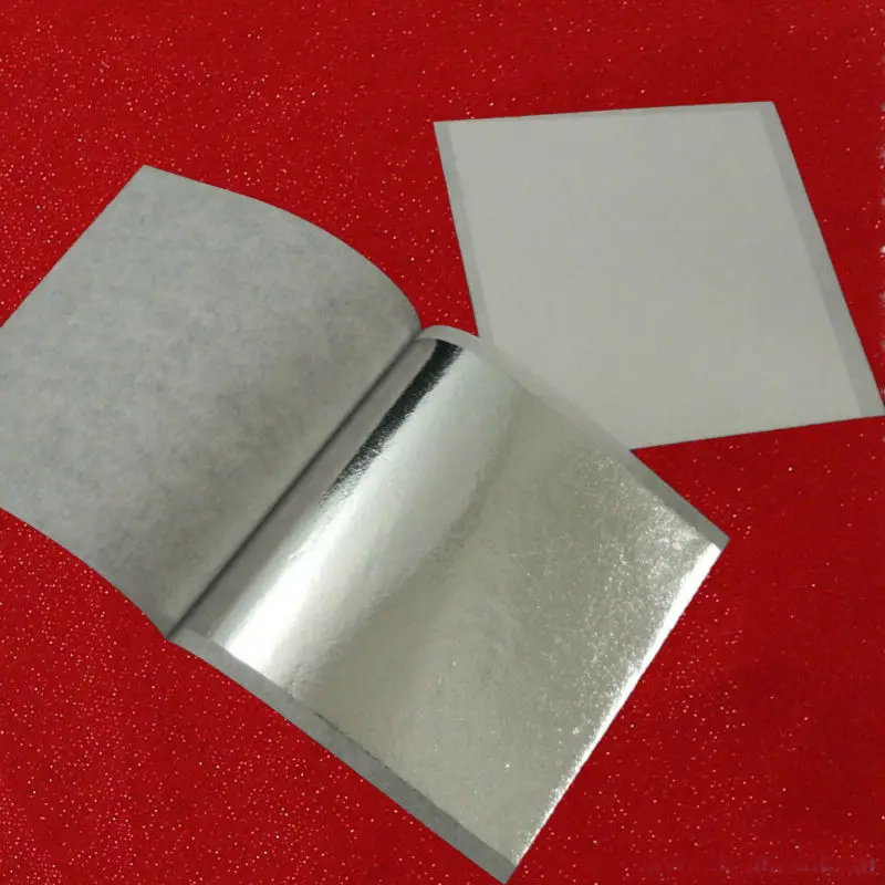 Buy 1000 sheets shiny gilding silver leaf Taiwan silver leaf for decor 8x8.5cm
