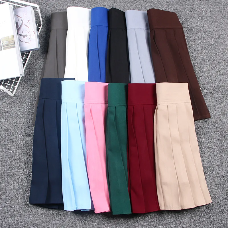 

Japanese Women Cute High Waist Pleated Skirt Cosplay Schoolgirl Uniform Mini Skirt