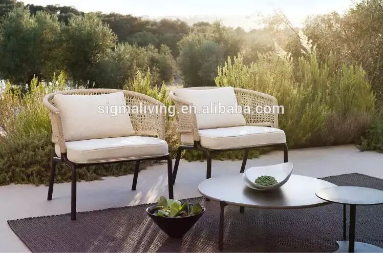 Simple Design Comfortable Outdoor Furniture Big Hand Woven Rope Garden Furniture Garden Sofas Aliexpress