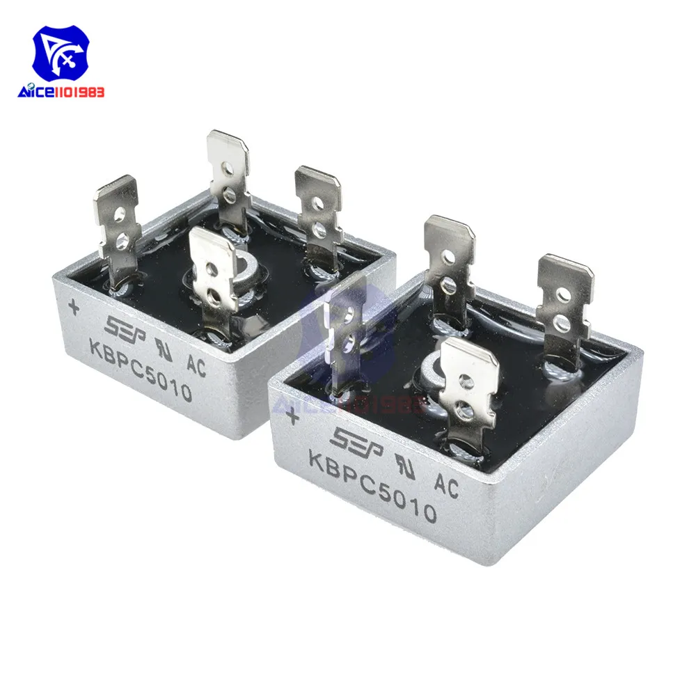 

10PCS/Lot Bridge Rectifier Diode KBPC5010 50A 1000V Single Phase Bridge Rectifier Original Integrated Circuit