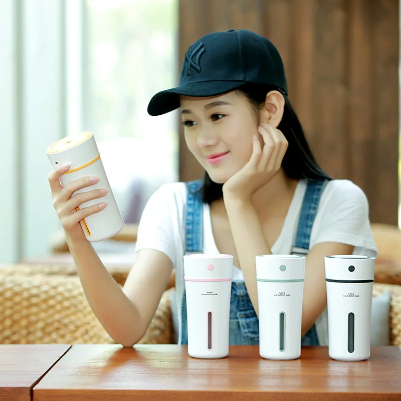 

300ML Top Qaulity Ultrasonic Air Humidifier with light USB Humidifier Car Aroma Diffuser for car home office
