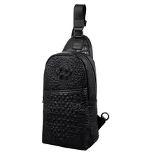 Крокодил картина натуральной кожи Для мужчин груди сумка USB зарядки Повседневное Для мужчин путешествия кошелек сумки через плечо сумка через