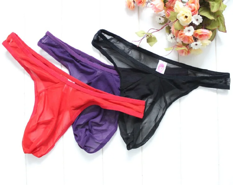 

HOT 2019 Summer Men Sexy Underwear Men's Briefs Ice Transparent Low Waist Sexy Panties Gay Seamless Cool