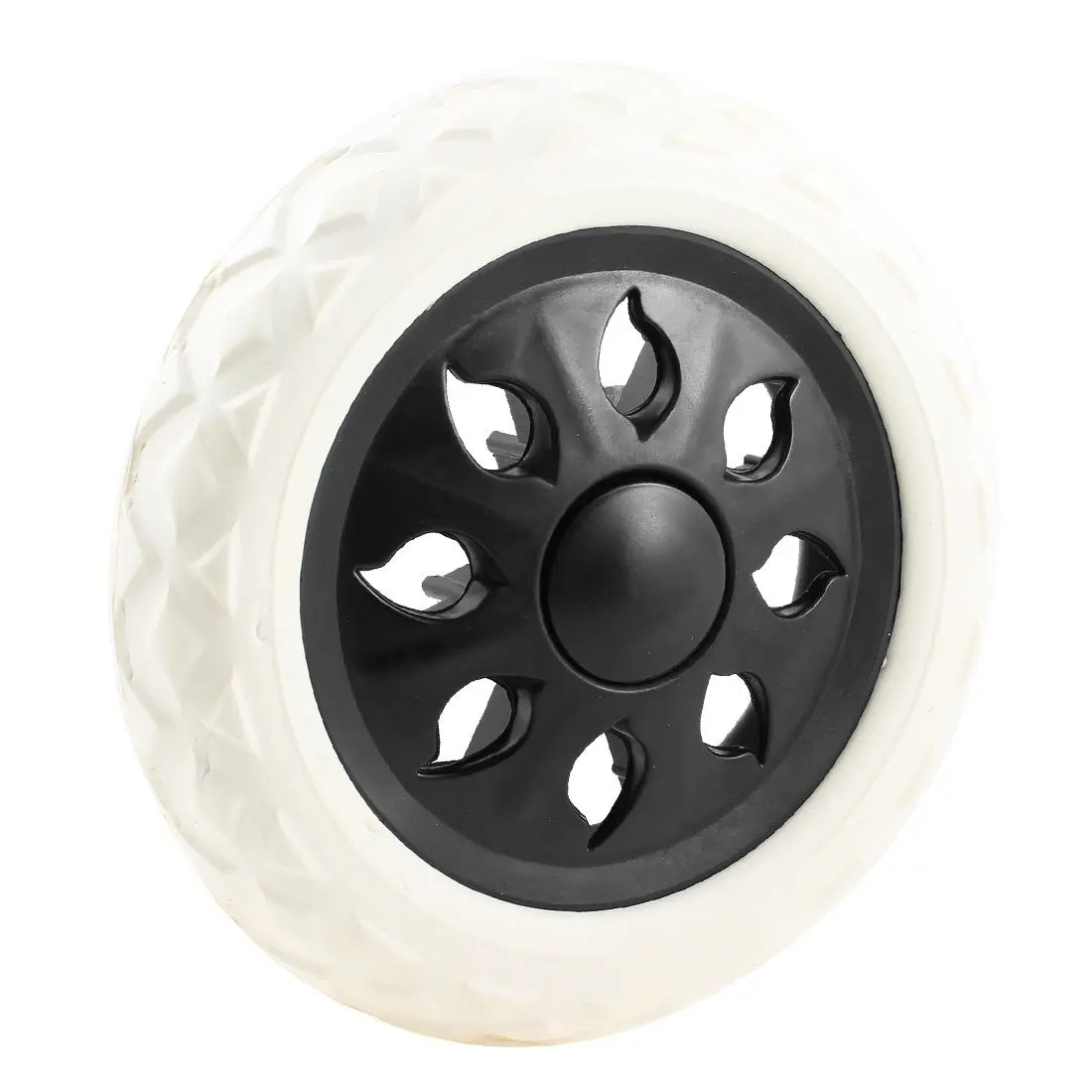 

Black White Plastic Core Foam Shopping Trolley Cartwheel Casters