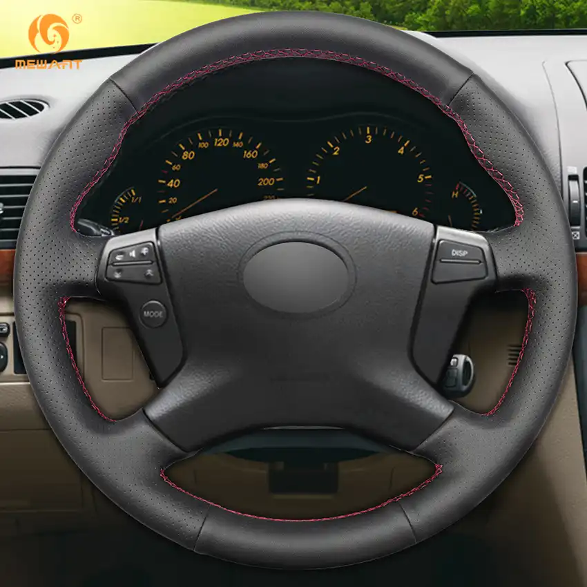 Mewant Black Artificial Leather Car Steering Wheel Cover For Toyota Avensis 2007 2006 2005 2004 2003 Interior Accessories Parts