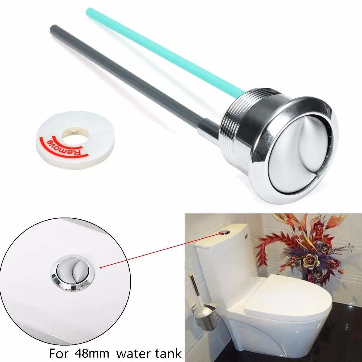 180 мм ABS пластик Серебряная кнопка двойного смыва туалетный столик аксессуары для ванной комнаты водосберегающий клапан