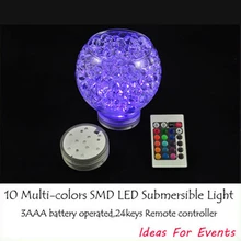 12 шт. пульт дистанционного управления Rgb Цвет Изменение Водонепроницаемый светодиодный ВАЗА БАЗА свет лампочки для вечеринки поставки детские подарки на день рождения игрушки