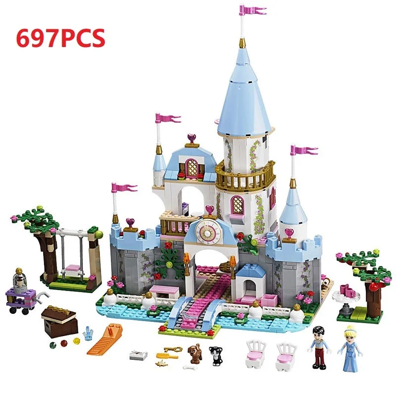 

Friends Building Blocks Cinderella's Romantic Castle Bricks toys for children girl gifts Compatible Legoe Princess 41055