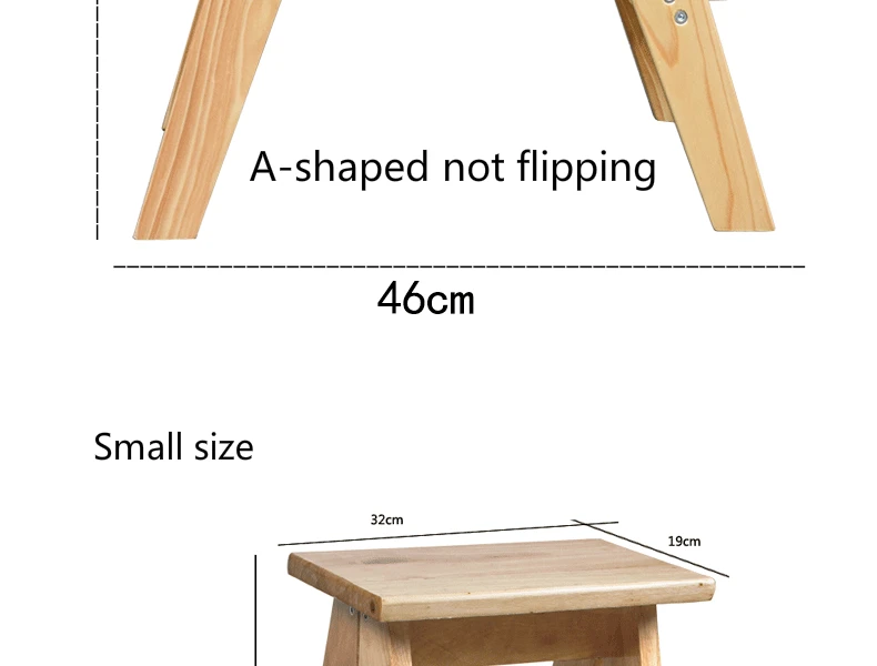 Складной стул из цельного дерева, простой портативный табурет для дома, утолщенный стул для кухни, многофункциональная маленькая лестница, деревянный устойчивый табурет