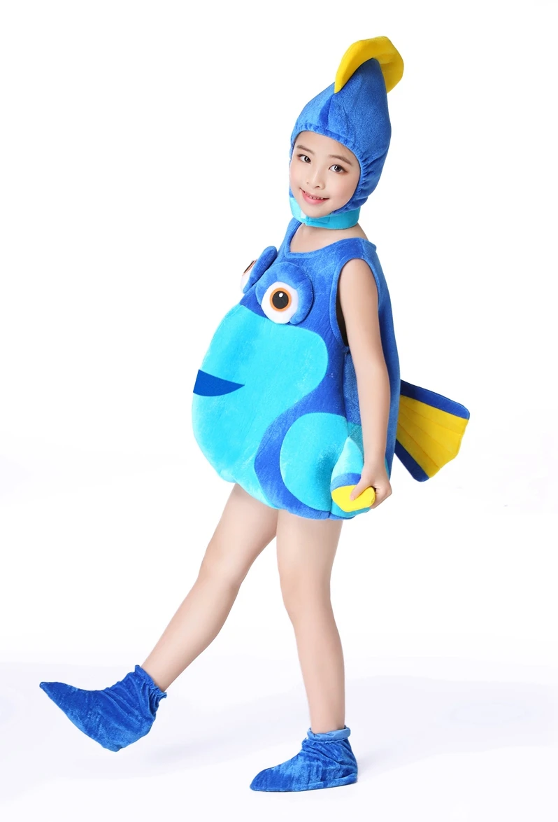 子供漫画の魚タートルコスチューム子供ユニセックスコスプレ服動物衣装ジャンプスーツ
