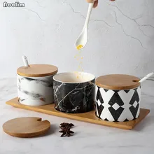 Скандинавские керамические приправа коробка набор дома креативный мраморный узор бутылка приправы коробка кухонные принадлежности приправа банка