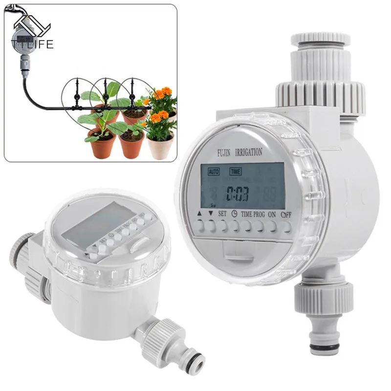 TTLIFE Watering Timer Solar Power Automatic Irrigation Watering Timer Programmable LCD Display