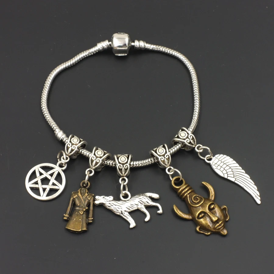 supernatural inspirational CHARM BRACELET tv SERIES dean sam davils