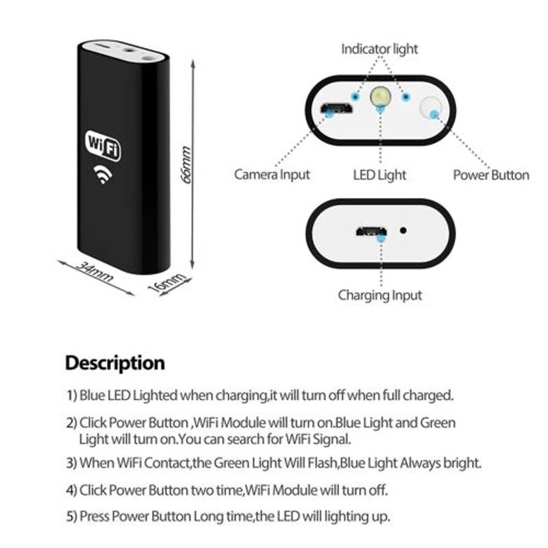 WI-FI ухо ложкой 5,5 мм 720 P объектив ухо эндоскоп USB эндоскопа бороскоп инспекции отоскоп Камера для IOS Android ПК