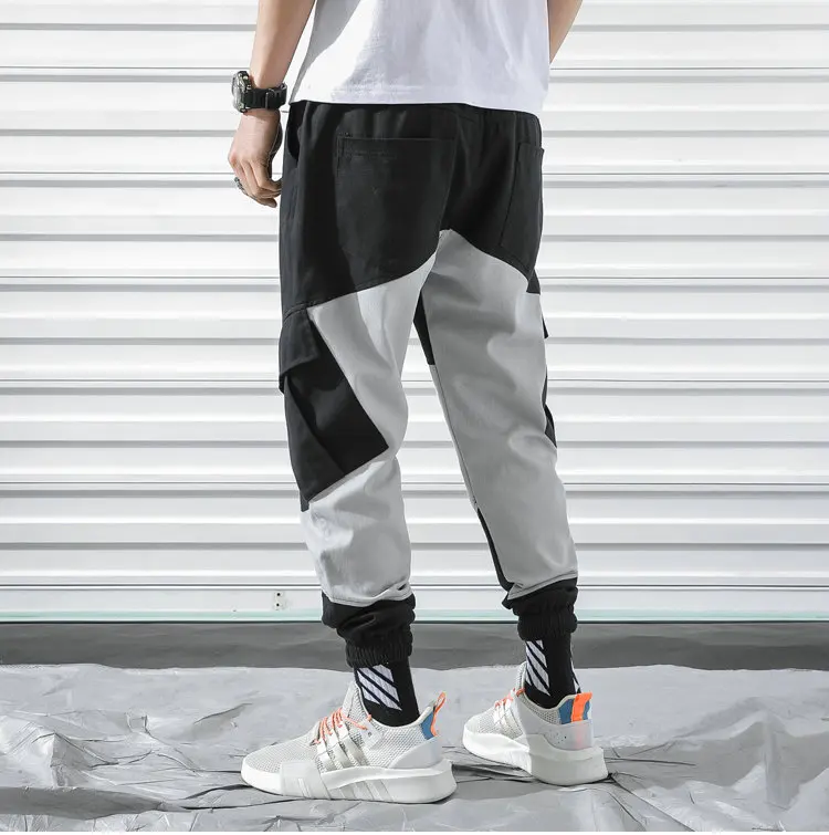 New Cargo Harem Pink Pants Mens Casual Joggers Baggy Trousers Harajuku Streetwear Hip Hop Pants Men Fashionable Sweatpants