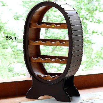 

2019 Fashion Wine Display Cabinet Solid Wood Wine Rack Solid Wood Oval Wine Cabinet Red Wine Cabinet Home Decoration Furnishing