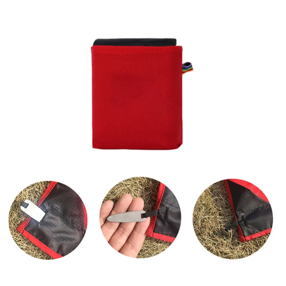 أدوات تخييم للسفر النايلون جيب سجادة للرحلات مريحة للماء لطي الحديقة المشي التخييم حصيرة مع حقيبة التخزين