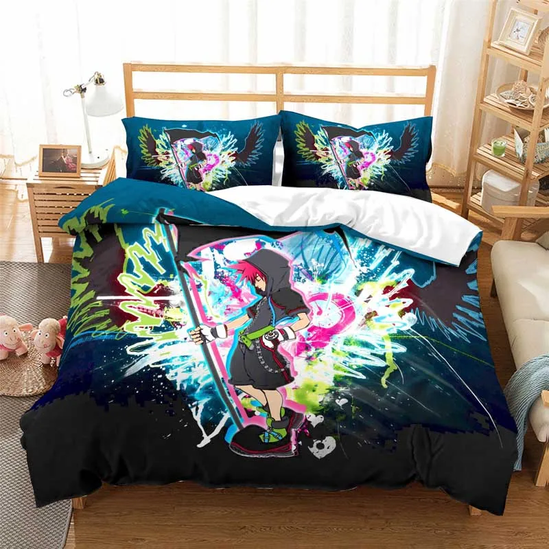 Комплект постельного белья «Королевство Сердец», пододеяльники, наволочки, одеяла, комплекты постельного белья Sora Riku Kairi, мультяшное постельное белье с аниме - Цвет: 3
