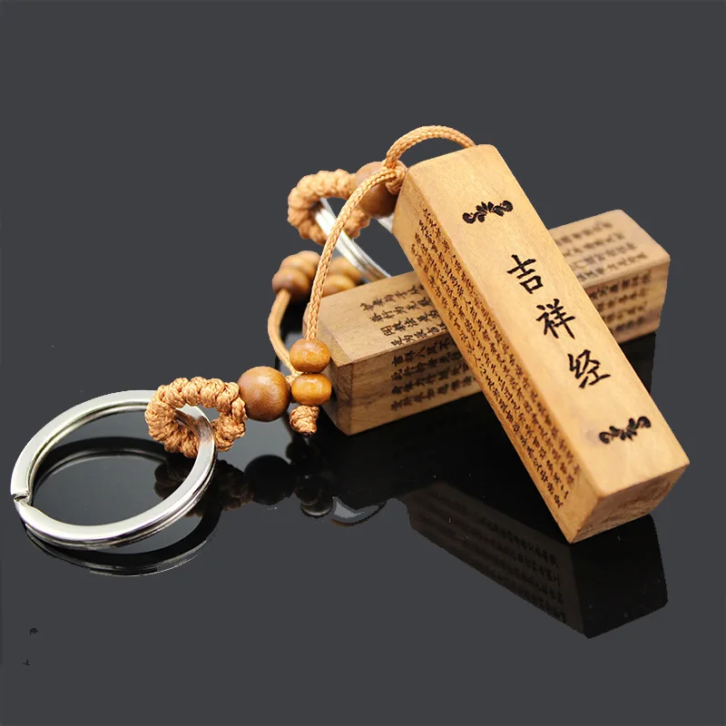 Buy Wood Keychain Car Keyring Chinese Anicent Words