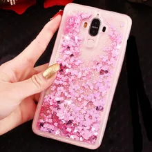 Для Huawei Коврики 9 случае стиль с сияющими блестками динамический зыбучие пески Star жидкий силикон мягкие задняя крышка для Huawei Коврики 9