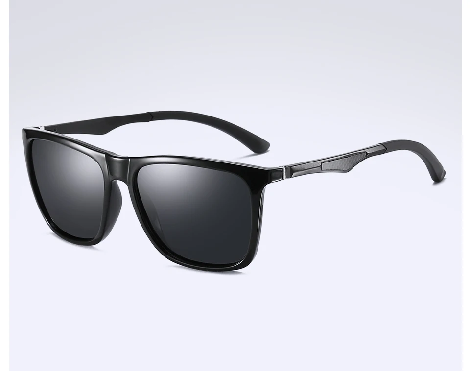 ELITERA винтажные Ретро Поляризованные солнцезащитные очки для мужчин и женщин с зеркальным покрытием для вождения солнцезащитные очки HD объектив квадратные очки мужские защитные очки - Цвет линз: black gray