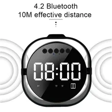 Portable Alarm Clock Wireless Bluetooth Stereo Speaker LED Display Music Sound Box With Alarm Clock Mirror Desk Clock Z528
