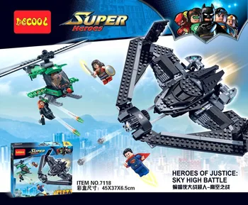 

DECOOL 7118 Batman v superman - battle of the air.518 pcs Legoings 3D DIY Figures toys for children educational building blocks