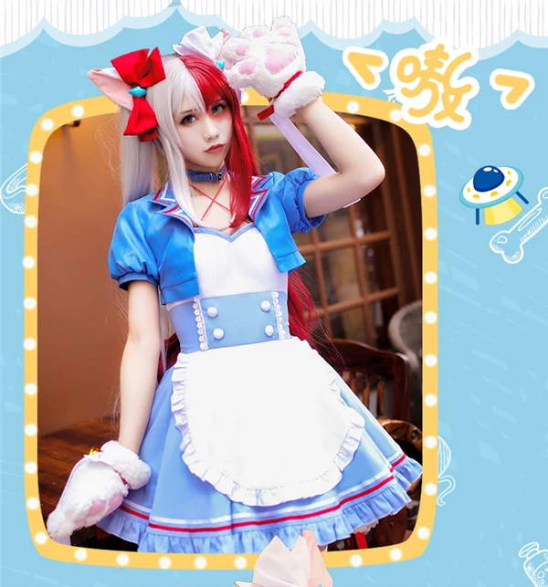 Аниме, с мотивом из сказки «Кофе магазин Todoroki шото косплэй костюм Кошечка горничной платье