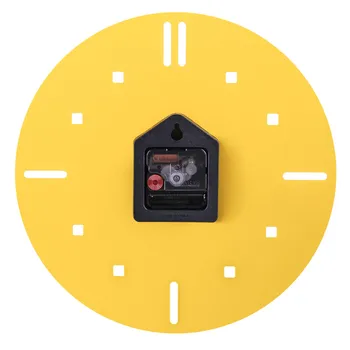

Yellow Art Silent Wall Clocks Home Decor Wood Minimalist Wall Clock Dot Modern Orologio Muro Decorative Kitchen Clocks 50w236